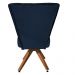 Poltrona Cadeira Decorativa Costurada Elegância Veludo Azul Marinho Base Giratória Castanho - Pallazio