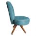 Poltrona Cadeira Decorativa Costurada Elegância Veludo Azul Turquesa Base Giratória Castanho - Pallazio