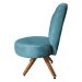 Poltrona Cadeira Decorativa Costurada Elegância Veludo Azul Turquesa Base Giratória Castanho - Pallazio