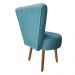 Poltrona Cadeira Decorativa Costurada Elegância Veludo Azul Turquesa Pés Palito Castanho - Pallazio