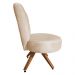 Poltrona Cadeira Decorativa Costurada Elegância Veludo Bege Base Giratória Castanho - Pallazio