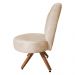 Poltrona Cadeira Decorativa Costurada Elegância Veludo Bege Base Giratória Castanho - Pallazio