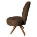 Poltrona Cadeira Decorativa Costurada Elegância Veludo Marrom Base Giratória Castanho - Pallazio