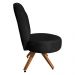 Poltrona Cadeira Decorativa Costurada Elegância Veludo Preto Base Giratória Castanho - Pallazio