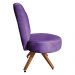 Poltrona Cadeira Decorativa Costurada Elegância Veludo Roxo Base Giratória Castanho - Pallazio