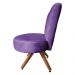 Poltrona Cadeira Decorativa Costurada Elegância Veludo Roxo Base Giratória Castanho - Pallazio