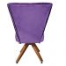 Poltrona Cadeira Decorativa Costurada Elegância Veludo Roxo Base Giratória Castanho - Pallazio