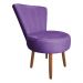 Poltrona Cadeira Decorativa Costurada Elegância Veludo Roxo Pés Palito Castanho - Pallazio