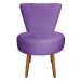 Poltrona Cadeira Decorativa Costurada Elegância Veludo Roxo Pés Palito Castanho - Pallazio