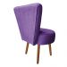 Poltrona Cadeira Decorativa Costurada Elegância Veludo Roxo Pés Palito Castanho - Pallazio