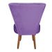 Poltrona Cadeira Decorativa Costurada Elegância Veludo Roxo Pés Palito Castanho - Pallazio