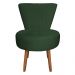 Poltrona Cadeira Decorativa Costurada Elegância Veludo Verde Pés Palito Castanho - Pallazio