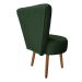 Poltrona Cadeira Decorativa Costurada Elegância Veludo Verde Pés Palito Castanho - Pallazio