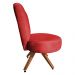 Poltrona Cadeira Decorativa Costurada Elegância Veludo Vermelho Base Giratória Castanho - Pallazio