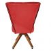 Poltrona Cadeira Decorativa Costurada Elegância Veludo Vermelho Base Giratória Castanho - Pallazio
