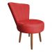 Poltrona Cadeira Decorativa Costurada Elegância Veludo Vermelho Pés Palito Castanho - Pallazio
