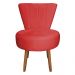 Poltrona Cadeira Decorativa Costurada Elegância Veludo Vermelho Pés Palito Castanho - Pallazio