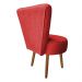Poltrona Cadeira Decorativa Costurada Elegância Veludo Vermelho Pés Palito Castanho - Pallazio