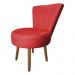 Poltrona Cadeira Decorativa Costurada Elegância Veludo Vermelho Pés Palito Castanho - Pallazio