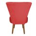 Poltrona Cadeira Decorativa Costurada Elegância Veludo Vermelho Pés Palito Castanho - Pallazio