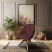 Poltrona Cadeira Giratória Bela Suede Marsala Base de Madeira - Pallazio