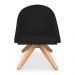 Poltrona Cadeira Giratória Bela Suede Preto Base de Madeira - Pallazio