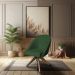 Poltrona Cadeira Giratória Bela Suede Verde Base de Madeira - Pallazio