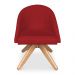 Poltrona Cadeira Giratória Bela Suede Vermelho Base de Madeira - Pallazio