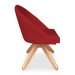 Poltrona Cadeira Giratória Bela Suede Vermelho Base de Madeira - Pallazio