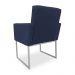 Poltrona Clarice Veludo Azul Marinho Base Metálica Industrial Prata - Pallazio