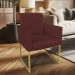 Poltrona Clarice Veludo Marsala Base Metálica Industrial Dourado - Pallazio