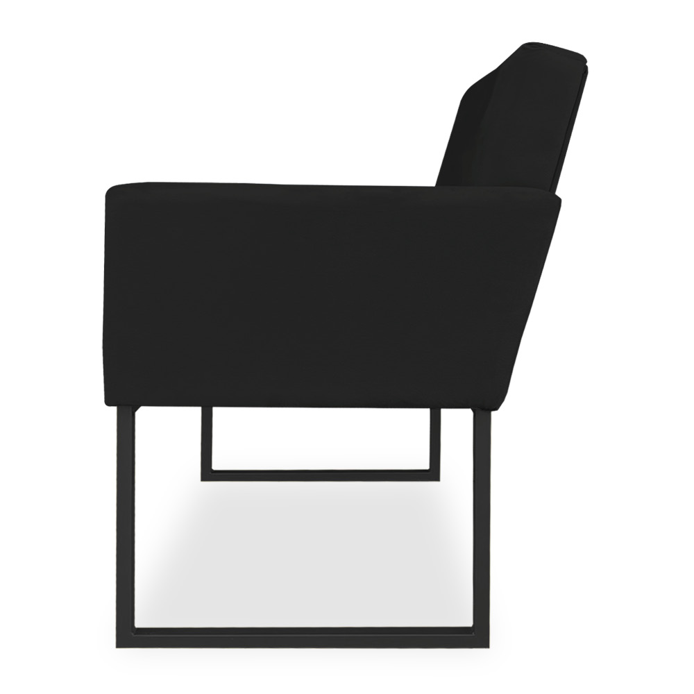 Poltrona Clarice Veludo Preto Base Metálica Industrial Preto - Pallazio