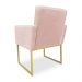 Poltrona Clarice Veludo Rosa Bebê Base Metálica Industrial Dourado - Pallazio
