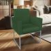 Poltrona Clarice Veludo Verde Base Metálica Industrial Prata - Pallazio