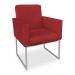 Poltrona Clarice Veludo Vermelho Base Metálica Industrial Prata - Pallazio