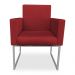Poltrona Clarice Veludo Vermelho Base Metálica Industrial Prata - Pallazio