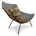 Poltrona Costela Suede Grafite Base Metálica - Pallazio