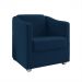 Poltrona Decorativa Ana Suede Azul Marinho Pés Cromado - Pallazio