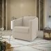 Poltrona Decorativa Ana Suede Bege Pés Cromado - Pallazio