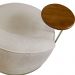 Poltrona Decorativa Andromeda Linho Bouclê Bege Base Giratória de Ferro - Pallazio