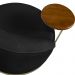 Poltrona Decorativa Andromeda Linho Bouclê Preto Base Giratória de Ferro - Pallazio