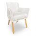 Poltrona Decorativa Leticia Suede Pés Palito Castanho - Pallazio