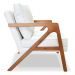 Poltrona Decorativa Luiza Linho Bouclê Off White Base em Madeira Castanho - Pallazio
