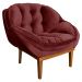 Poltrona Decorativa Marcela Veludo Marsala Base Madeira Castanho - Pallazio