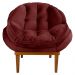 Poltrona Decorativa Marcela Veludo Marsala Base Madeira Castanho - Pallazio
