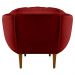 Poltrona Decorativa Marcela Veludo Vermelho Base Madeira Castanho - Pallazio