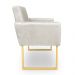 Poltrona Decorativa Nina Suede Base Metálica Industrial Dourado - Pallazio