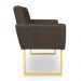Poltrona Decorativa Nina Suede Marrom Base Metálica Industrial Dourado - Pallazio