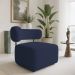 Poltrona Decorativa Orgânica Maya Veludo Azul Marinho Ferro Preto - Pallazio