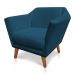 Poltrona Decorativa Pérsia Suede Azul Marinho Pés Chanfrado Castanho - Pallazio